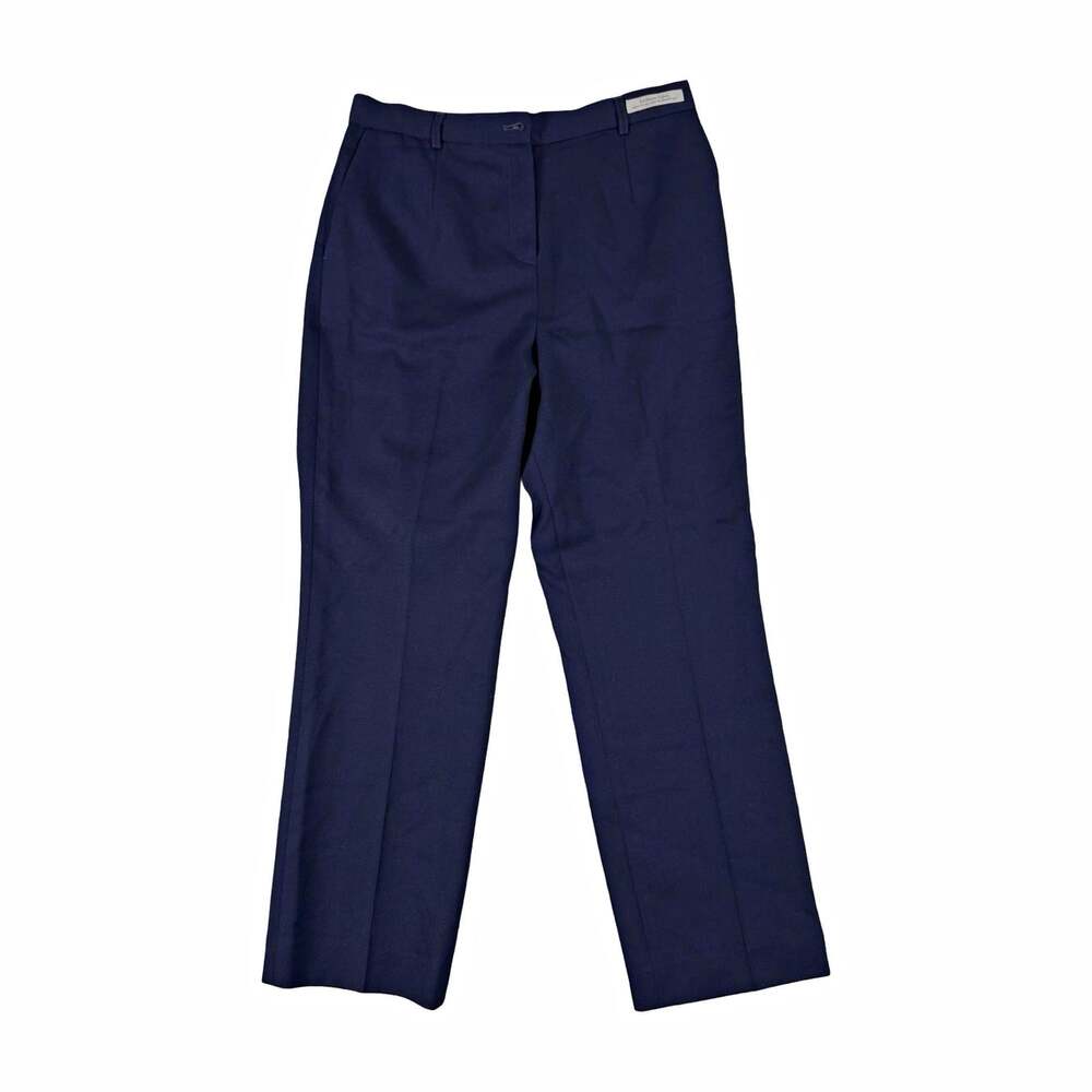 Pendleton Navy Wool Twill Lined Dress Pants Flat Front Straight Leg Button 8